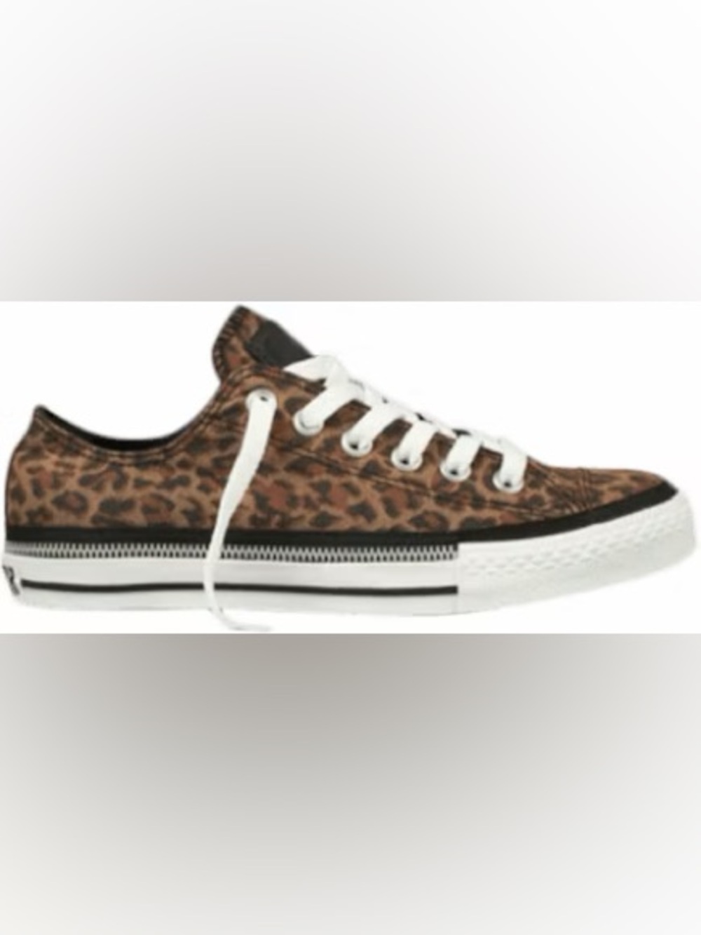 Converse Chuck Taylor All Star Zip Brown Leopard Sneakers 8.5